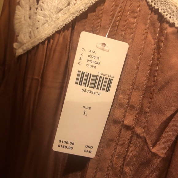 Anthropolgie Crochet Trimmed Midi Dress Large NWT - Picture 4 of 4